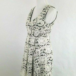 Monteau V Neck Lace High Low Pleated Party Dress